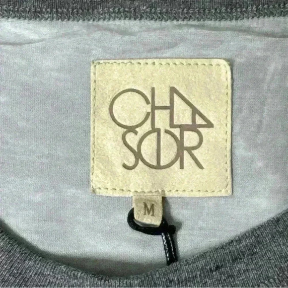 CHASER Women’s Medium Short Sleeve Raglan Tee Blocked Jersey In Seagull - Picture 6 of 8